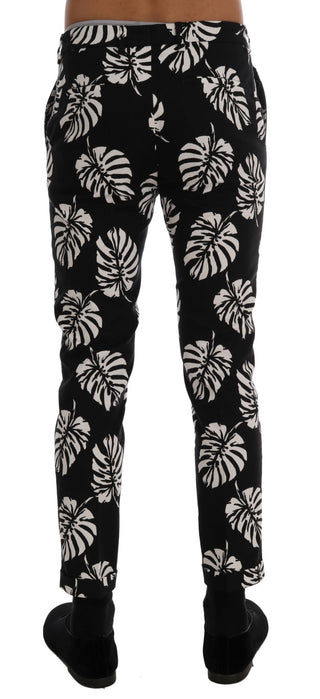 Slim Fit Leaf Print Ankle Pants - Luxury for You