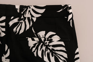 Slim Fit Leaf Print Ankle Pants - Luxury for You