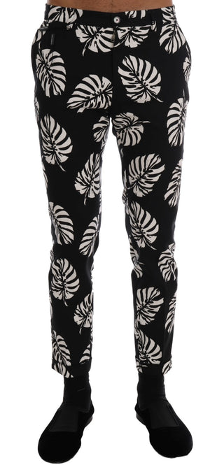 Slim Fit Leaf Print Ankle Pants - Luxury for You