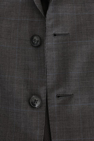 Sleek Gray Checkered Wool Blazer - Luxury for You