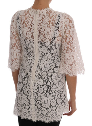 Elegant White Lace Embellished Mini Blouse - Luxury for You