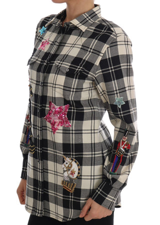 Enchanted Sequin Checkered Wool Shirt - Luxury for You