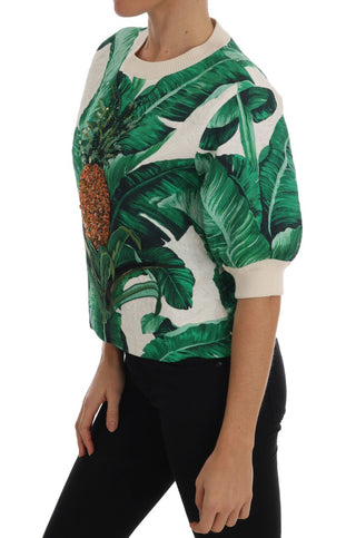 Tropical Sequined Sweater - Lush Greenery Edition - Luxury for You