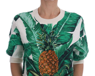 Tropical Sequined Sweater - Lush Greenery Edition - Luxury for You