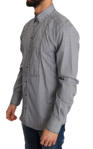 Elegant Gray Checkered Slim Fit Casual Shirt - Luxury for You