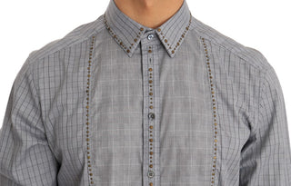 Elegant Gray Checkered Slim Fit Casual Shirt - Luxury for You