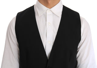 Elegant Slim Fit Formal Vest In Black - Luxury for You