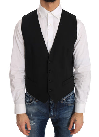 Elegant Slim Fit Formal Vest In Black - Luxury for You