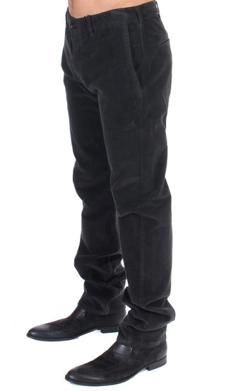 Elegant Black Cotton Corduroy Pants - Luxury for You