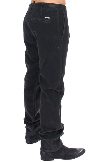 Elegant Black Cotton Corduroy Pants - Luxury for You