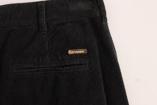 Elegant Black Cotton Corduroy Pants - Luxury for You