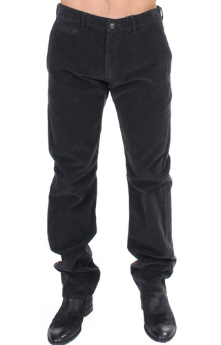 Elegant Black Cotton Corduroy Pants - Luxury for You