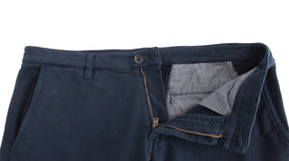 Elegant Blue Cotton Stretch Chinos - Luxury for You