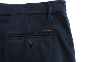 Elegant Blue Cotton Stretch Chinos - Luxury for You