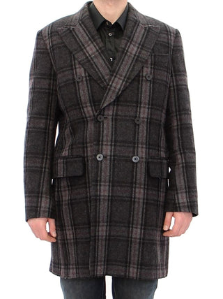 Sicilia Checkered Wool Blend Coat - Luxury for You