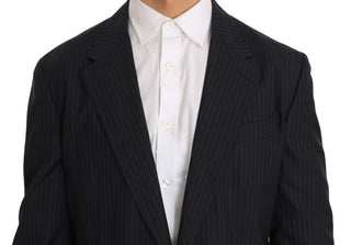 Elegant Slim Fit Striped Wool Silk Blazer - Luxury for You