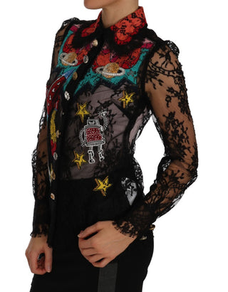 Floral Lace Embroidered Blouse With Crystals - Luxury for You