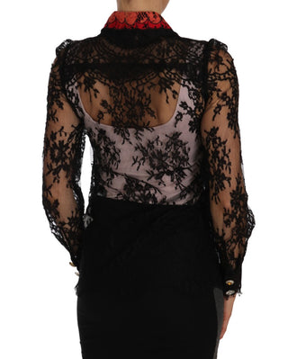 Floral Lace Embroidered Blouse With Crystals - Luxury for You