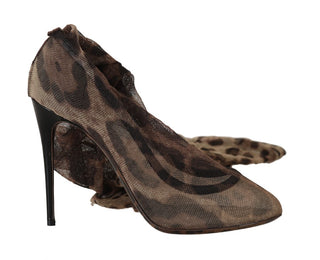 Elegant Leopard Print Sock Pumps Heels - Luxury for You