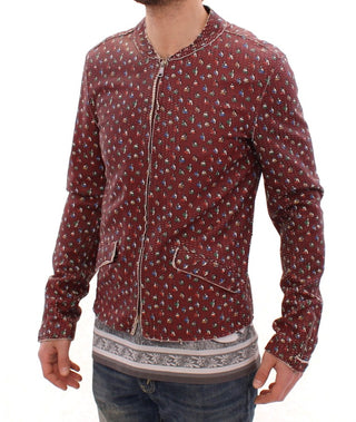 Exclusive Boxer Print Bordeaux Leather Jacket - Luxury for You