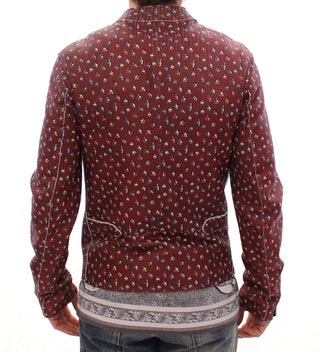 Exclusive Boxer Print Bordeaux Leather Jacket - Luxury for You