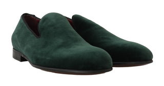 Elegant Green Suede Slip-on Loafers - Luxury for You