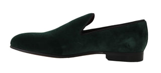 Elegant Green Suede Slip-on Loafers - Luxury for You