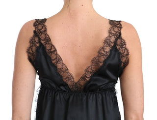 Sultry Silk Blend Lingerie Top In Black - Luxury for You