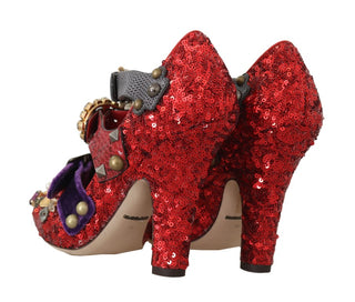 Red Bellucci Alta Moda Embellished Pumps - Luxury for You