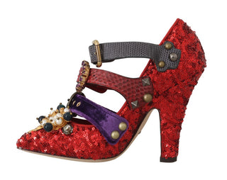 Red Bellucci Alta Moda Embellished Pumps - Luxury for You