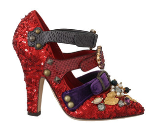 Red Bellucci Alta Moda Embellished Pumps - Luxury for You