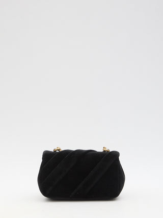 Kira Draped Velvet Mini Flap Bag