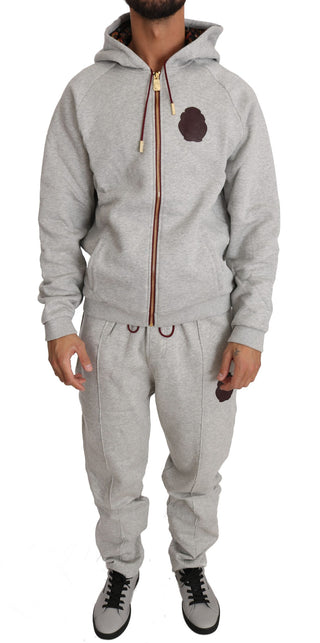 Elegant Gray Cotton Sweatsuit Ensemble - Luxury for You