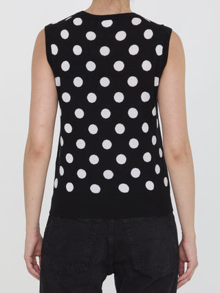 Top With Polka-dot Motif