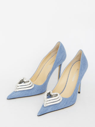 Triple Heart Denim Pumps