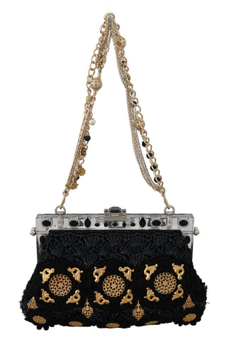 Black Tassel Gold Baroque Crystal Evening Clutch