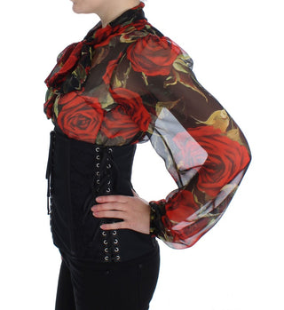 Elegant Black Floral Brocade Corset Belt - Luxury for You