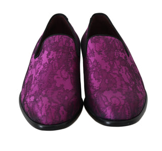 Elegant Silk-wool Blend Loafers In Purple - Luxury for You