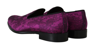 Elegant Silk-wool Blend Loafers In Purple - Luxury for You