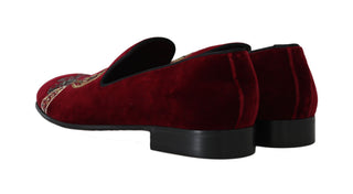 Bordeaux Velvet Sequined Men's Loafers - Luxury for You