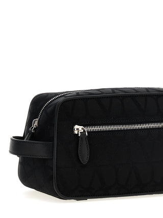 Valentino Garavani Black Iconographe Wash Bag