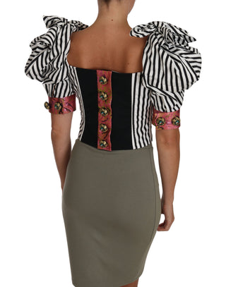 Elegant Cropped Corset Top With Crystal Buttons - Luxury for You