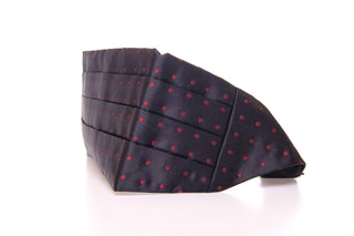 Elegant Silk Black Cummerbund With Red Polka Dots - Luxury for You