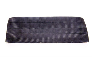 Elegant Black Silk Cummerbund With Polka Dots - Luxury for You