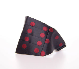 Exquisite Black Silk Cummerbund With Red Polka Dots - Luxury for You