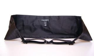 Elegant Black Silk Cummerbund With Polka Dots - Luxury for You