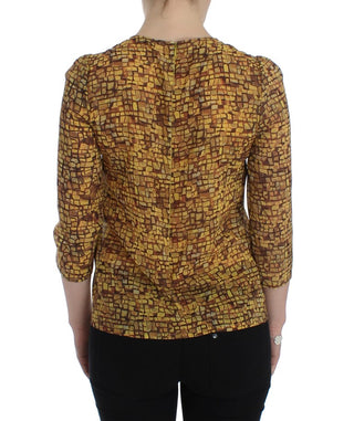 Sicilian Mosaic Print Silk Blouse - Luxury for You