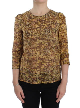 Sicilian Mosaic Print Silk Blouse - Luxury for You