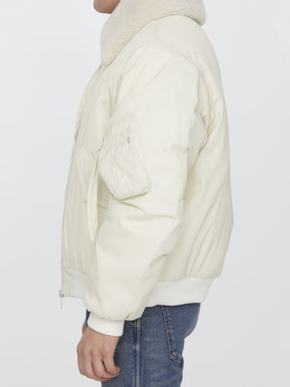 Shearling Collar Bomber Jacket