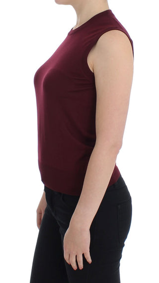 Elegant Red Wool Sleeveless Pullover Vest - Luxury for You